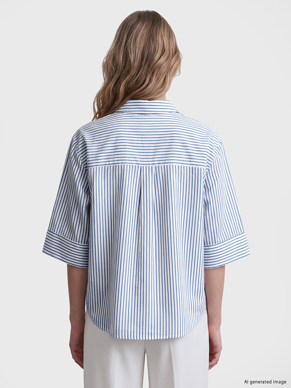 Striped Oversize Women's Shirt-3