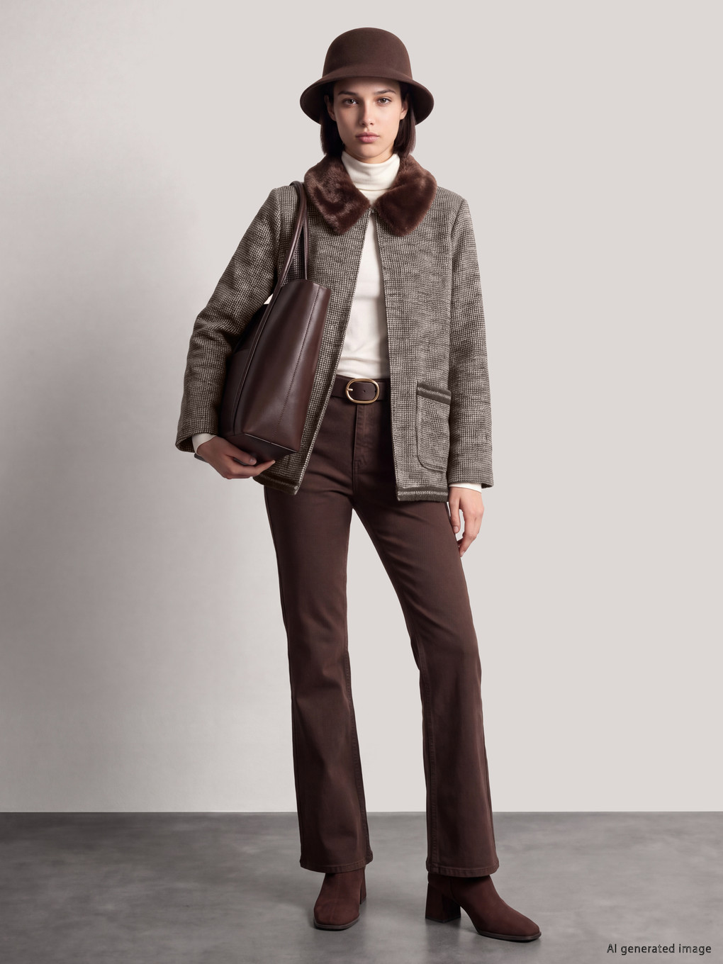 Woman Brown Cardigan