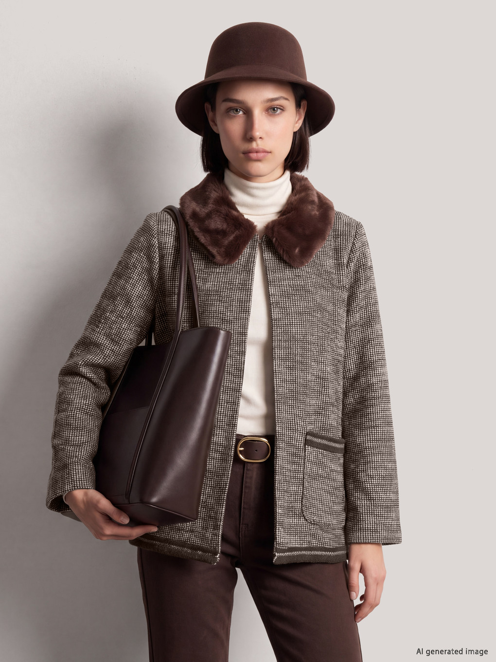 Woman Brown Cardigan-3