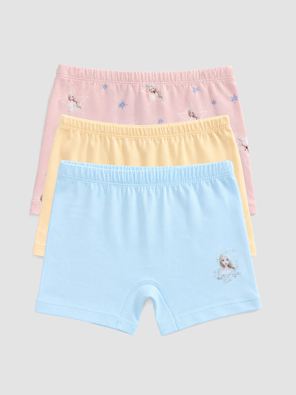 Mavi 3'lü Frozen Lisanslı Kız Çocuk Boxer-5
