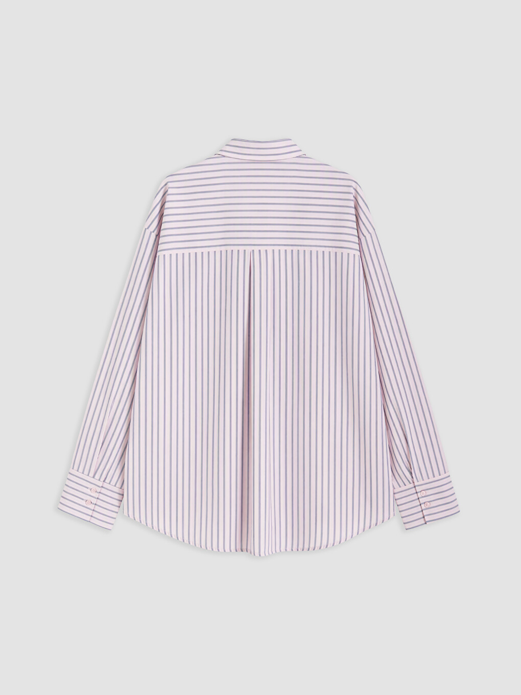 Pembe Çizgili Poplin Kadın Gömlek-5