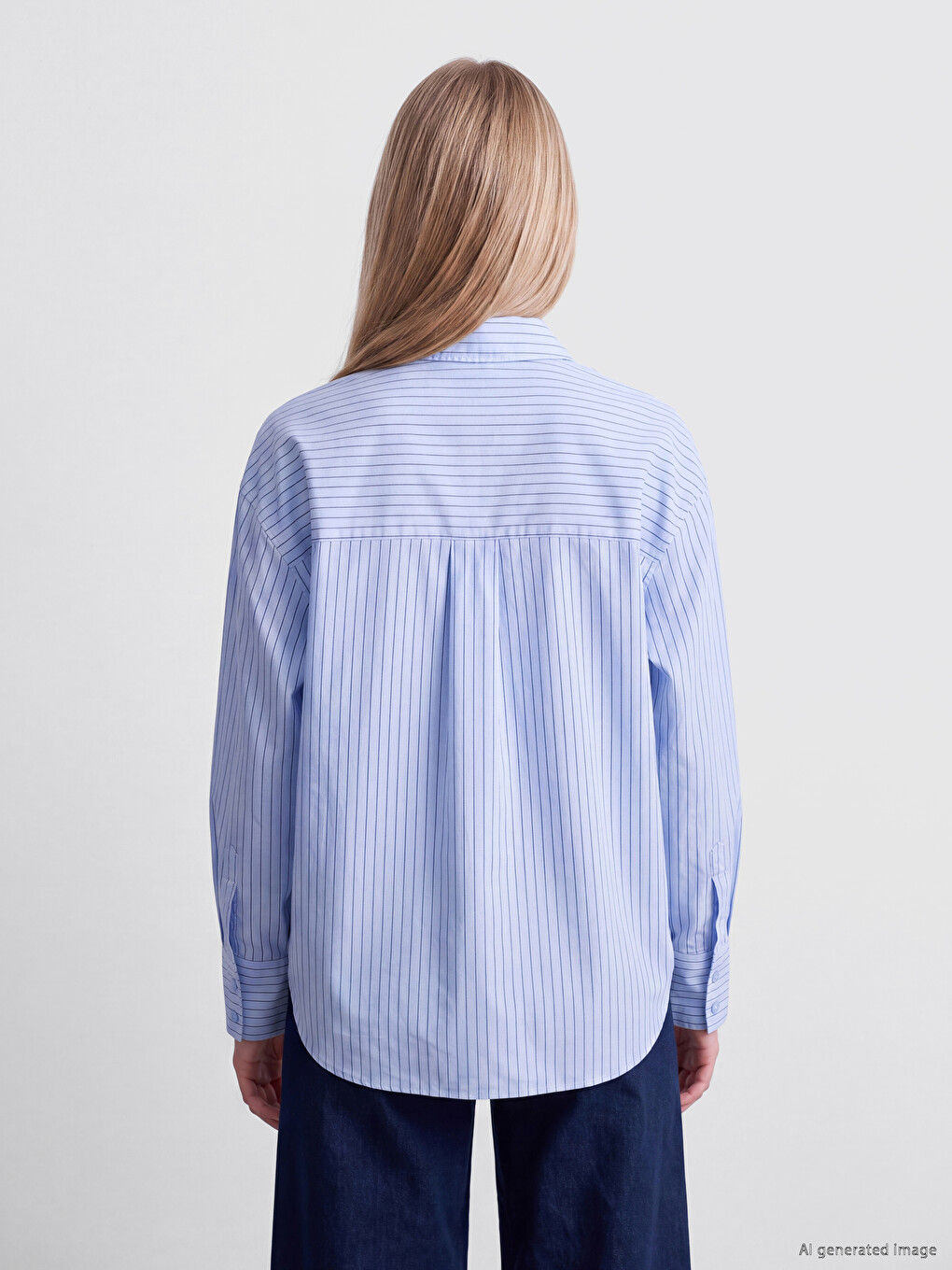 Striped Poplin Women's Shirt-3