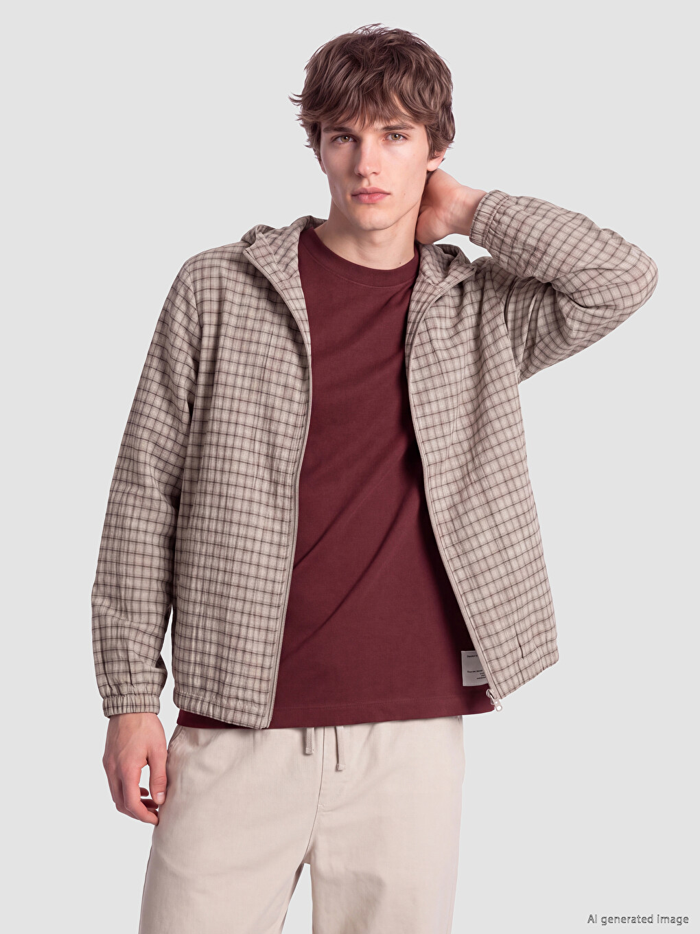 Relax Fit Hooded Gabardine Men's Coat