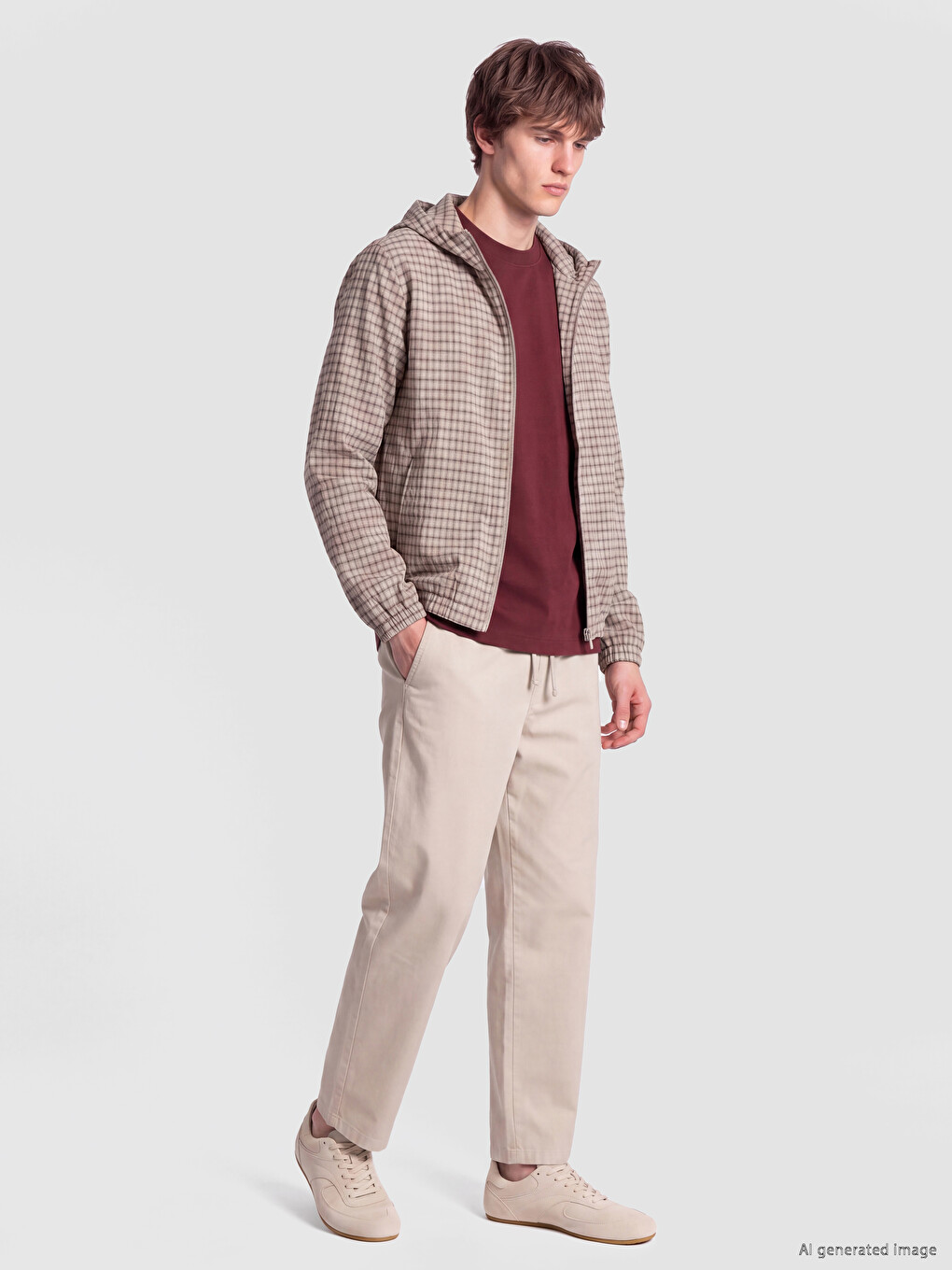 Relax Fit Hooded Gabardine Men's Coat-1