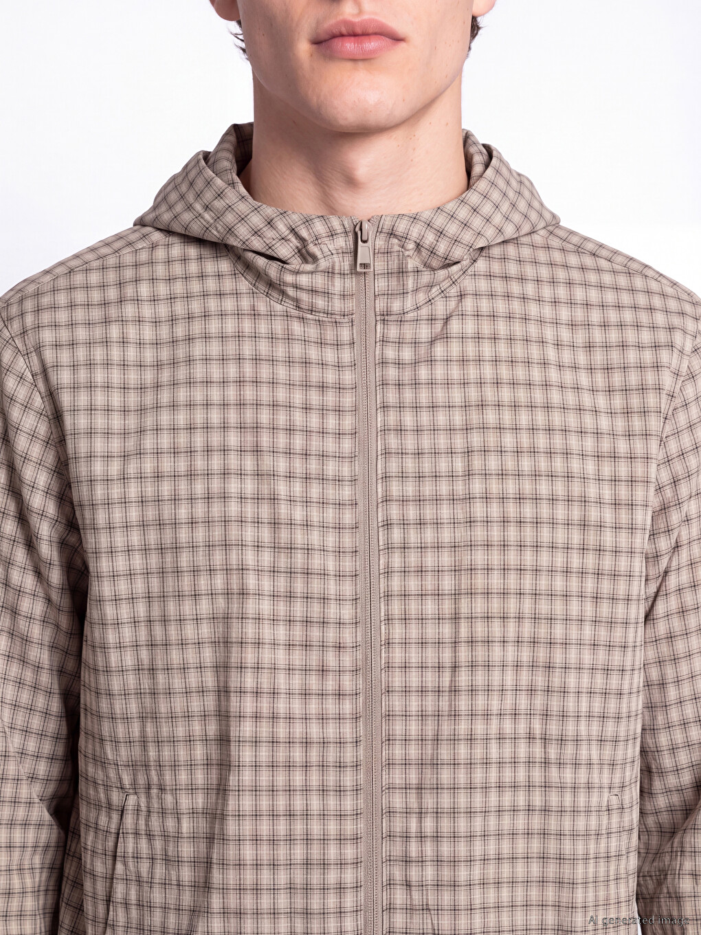 Relax Fit Hooded Gabardine Men's Coat-2