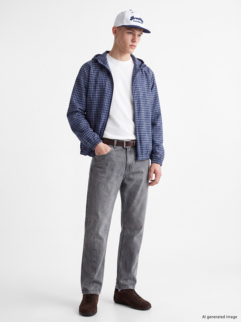 Relaxed Fit Hooded Men's Gabardine Coat-1