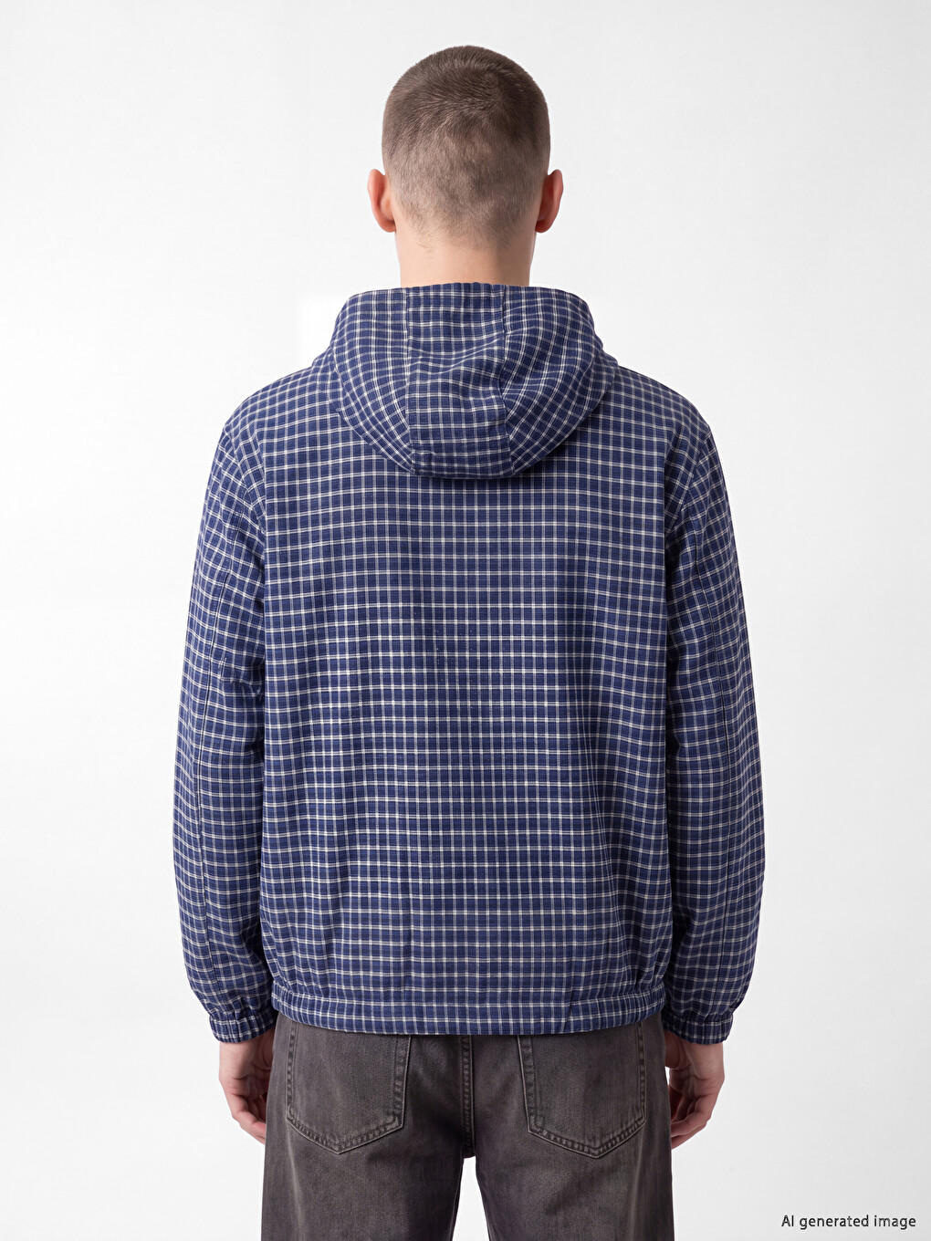 Relaxed Fit Hooded Men's Gabardine Coat-3