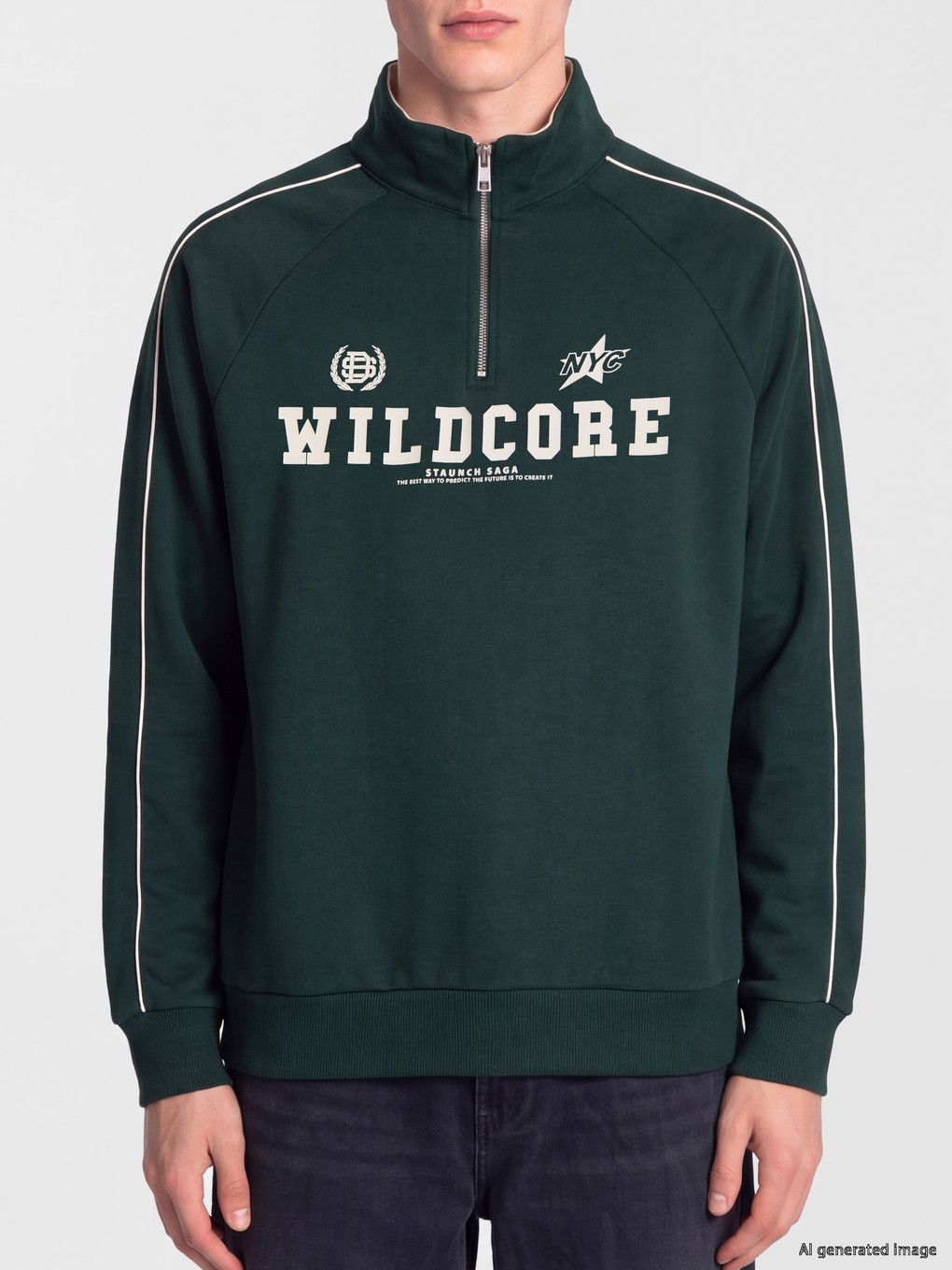 Mock Neck Nyc Printed Sweatshirt-2