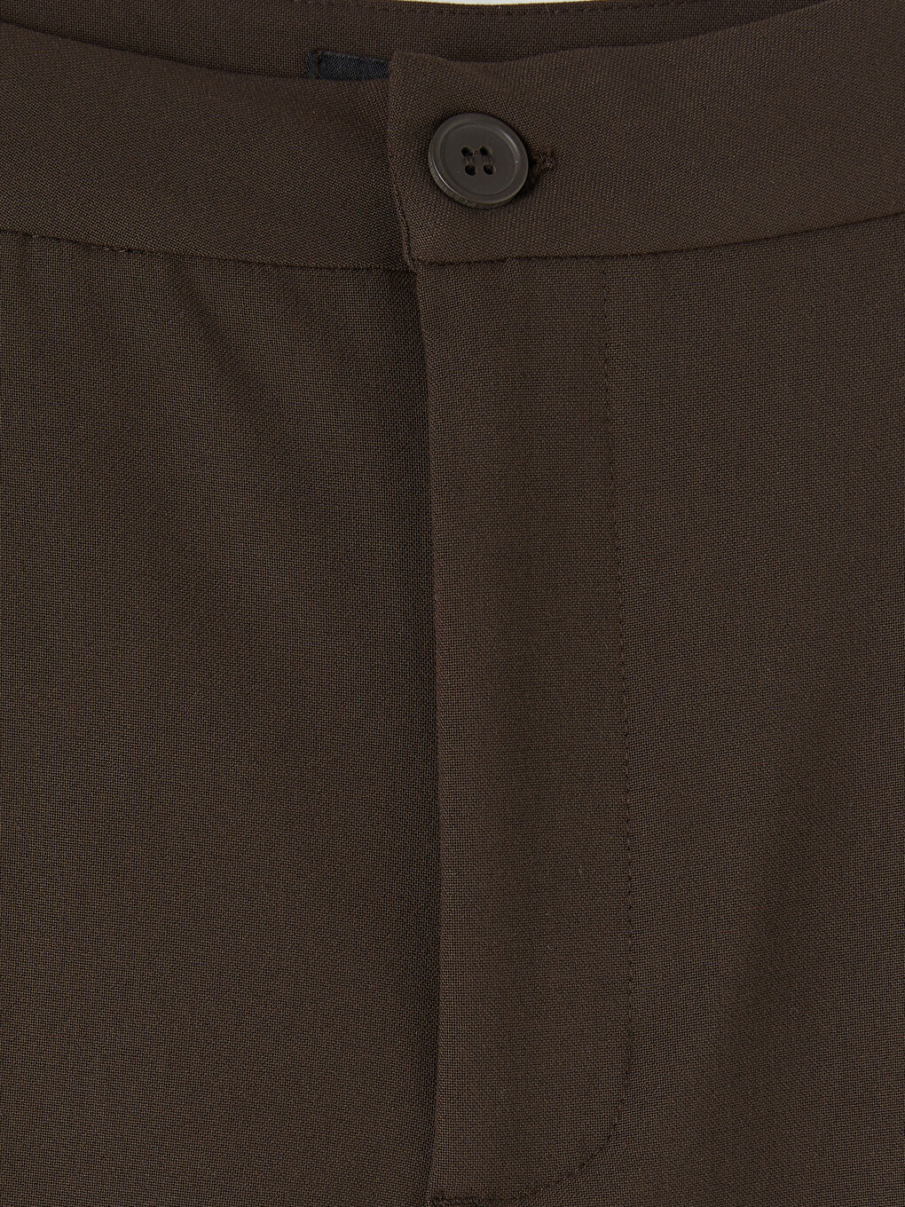 Kahverengi Loose Fit Kadın Pileli Kumaş Pantolon-1