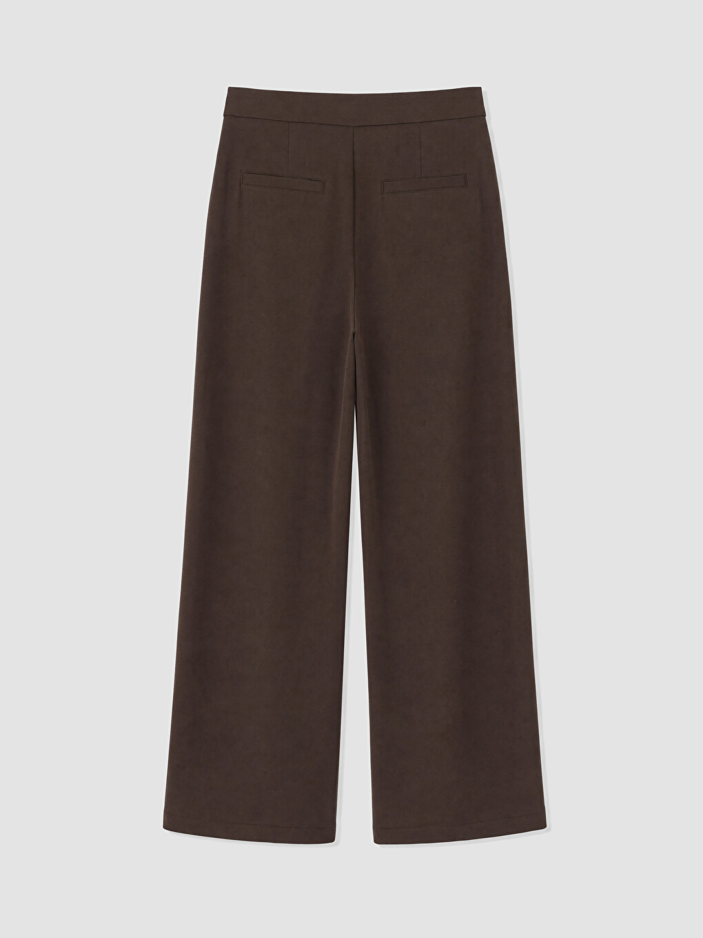 Kahverengi Loose Fit Kadın Pileli Kumaş Pantolon-2