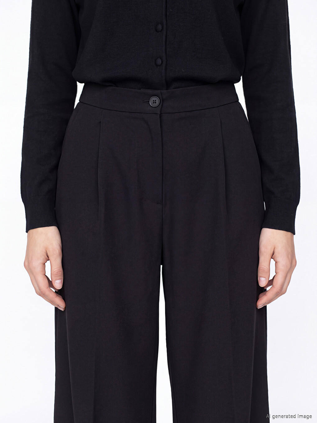 Ženske Široke Plisirane Pantalone-2