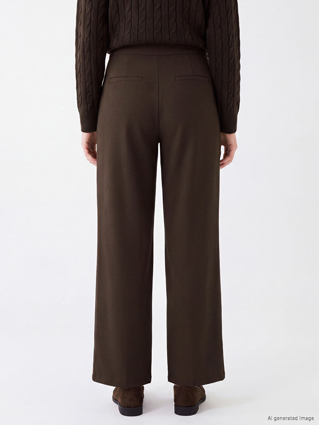 Ženske Široke Plisirane Pantalone-3