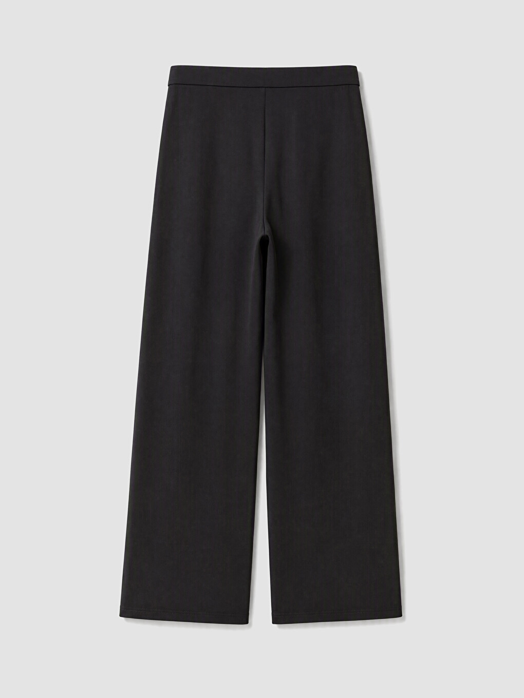 Siyah Loose Fit Kadın Pileli Kumaş Pantolon-2