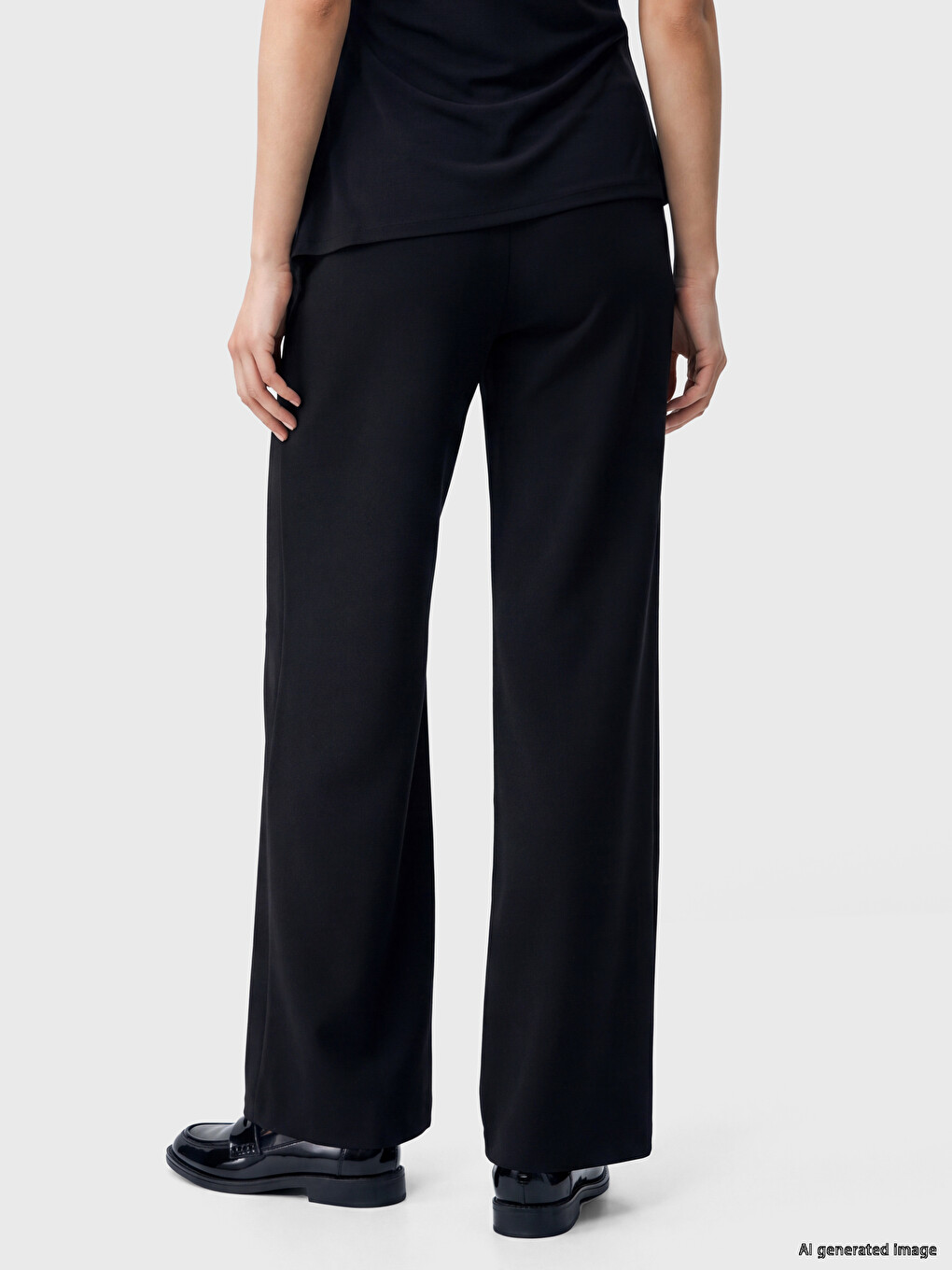 Loose Fit Women's Pleated Fabric Trousers-3