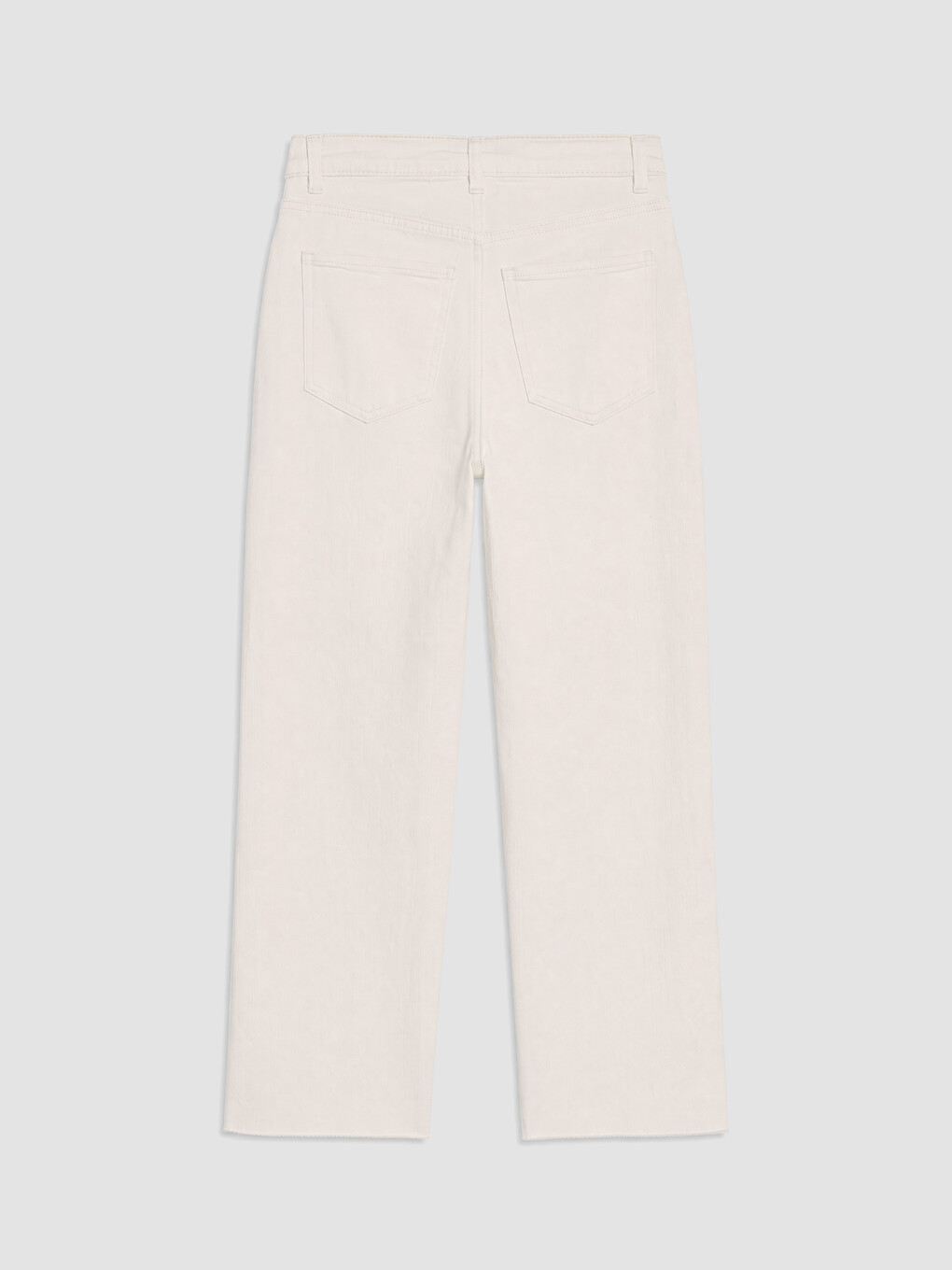 Beyaz Yüksek Bel Flare Fit Kadın Jean Pantolon-2