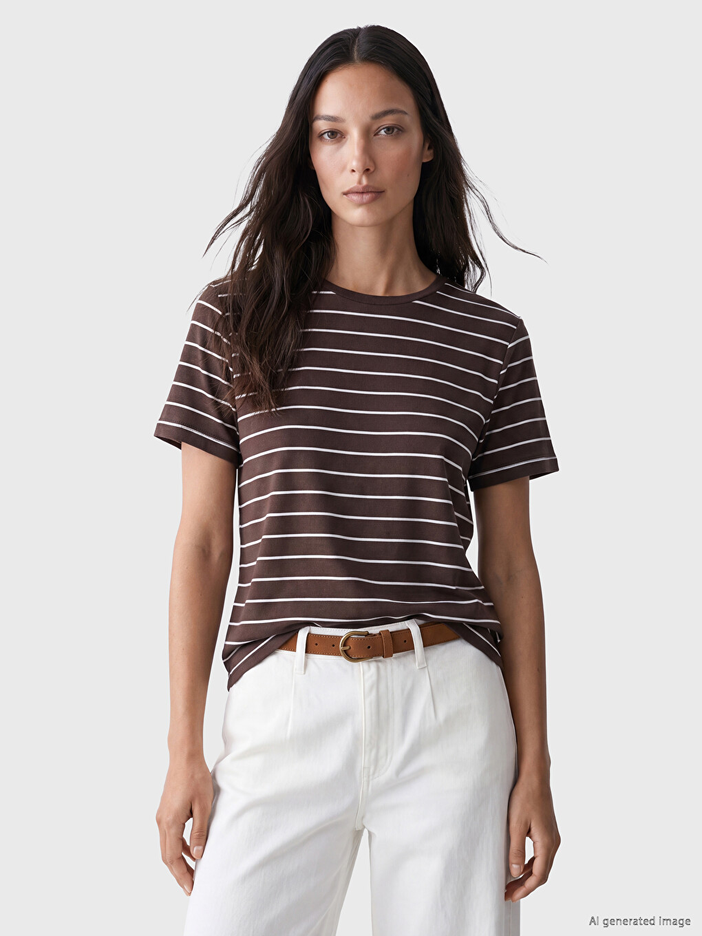 Crew Neck Striped Women's T-shirt
