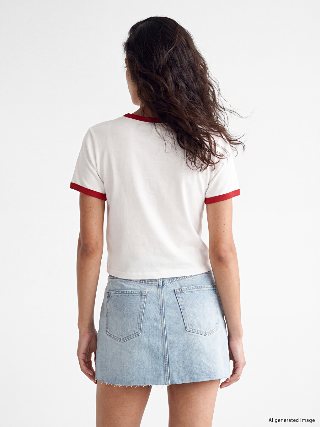 Crew Neck Cherry Printed Women's T-shirt-3