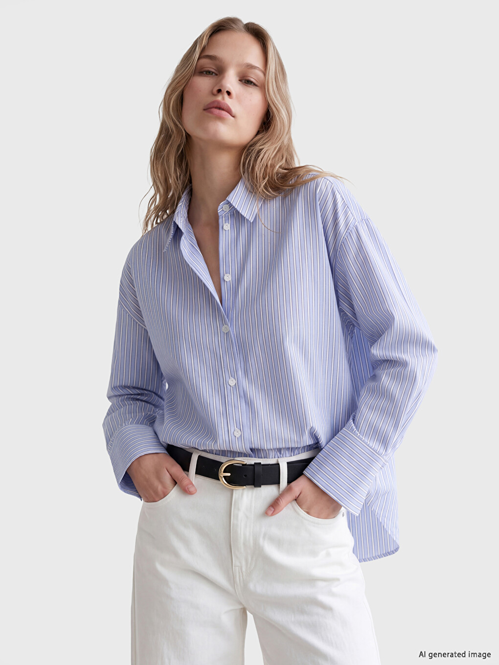 Striped Oversize Oxford Women's Shirt