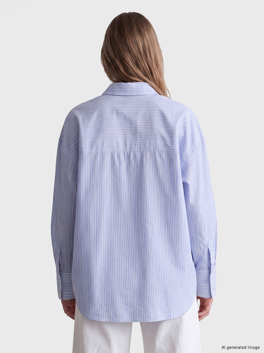 Striped Oversize Oxford Women's Shirt-3