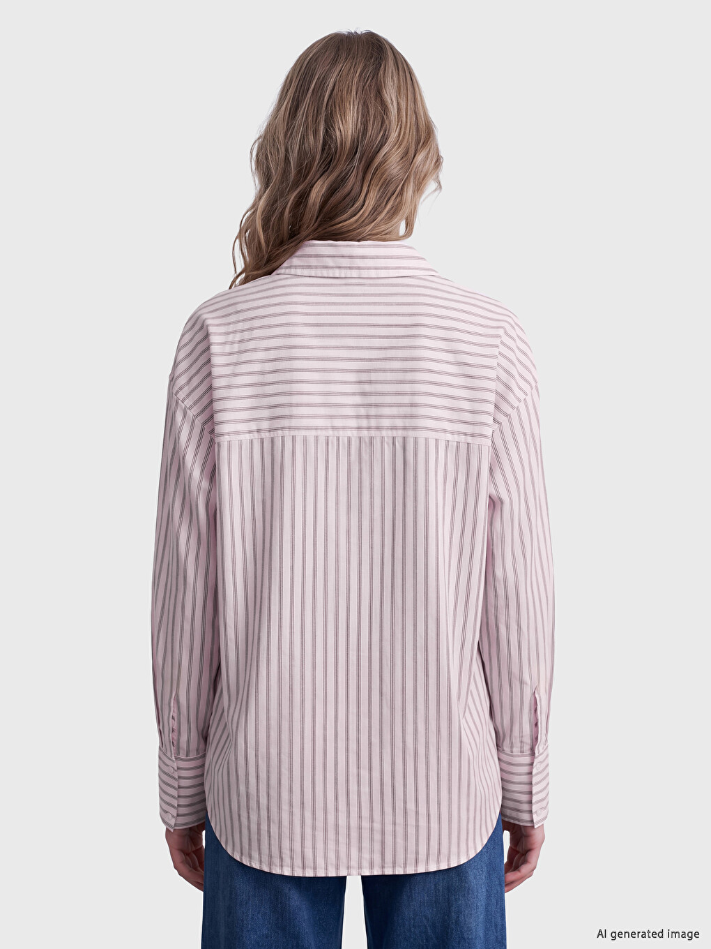 Striped Oversize Oxford Women's Shirt-3