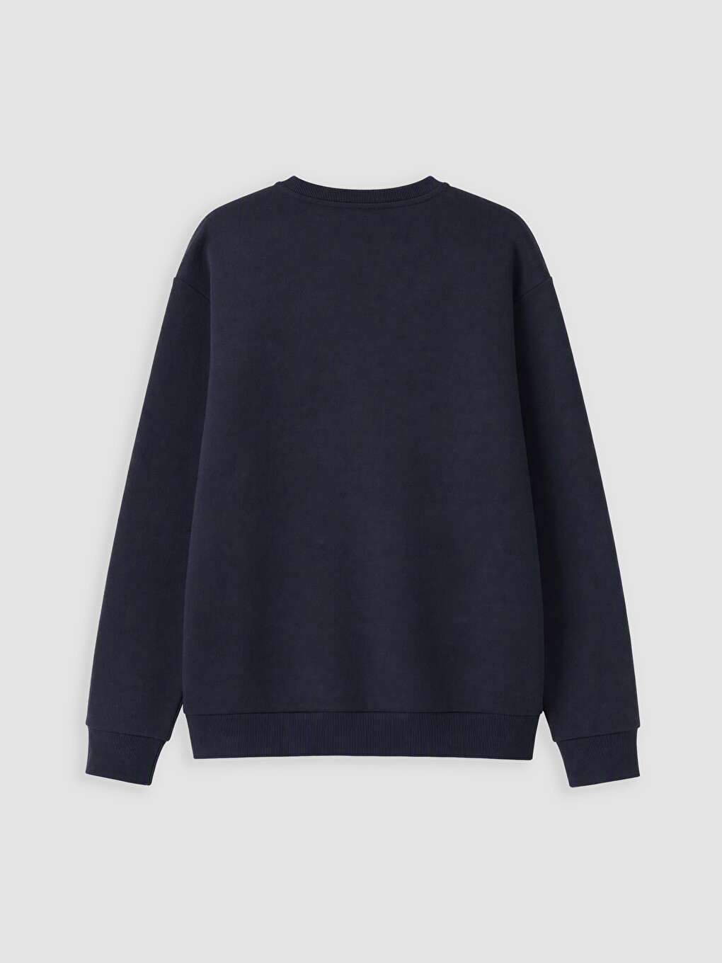 Lacivert Bisiklet Yaka Baskılı Erkek Sweatshirt-6