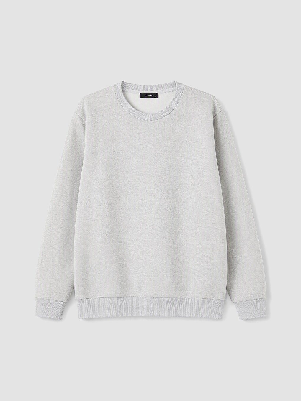 Gri Bisiklet Yaka Erkek Sweatshirt-1