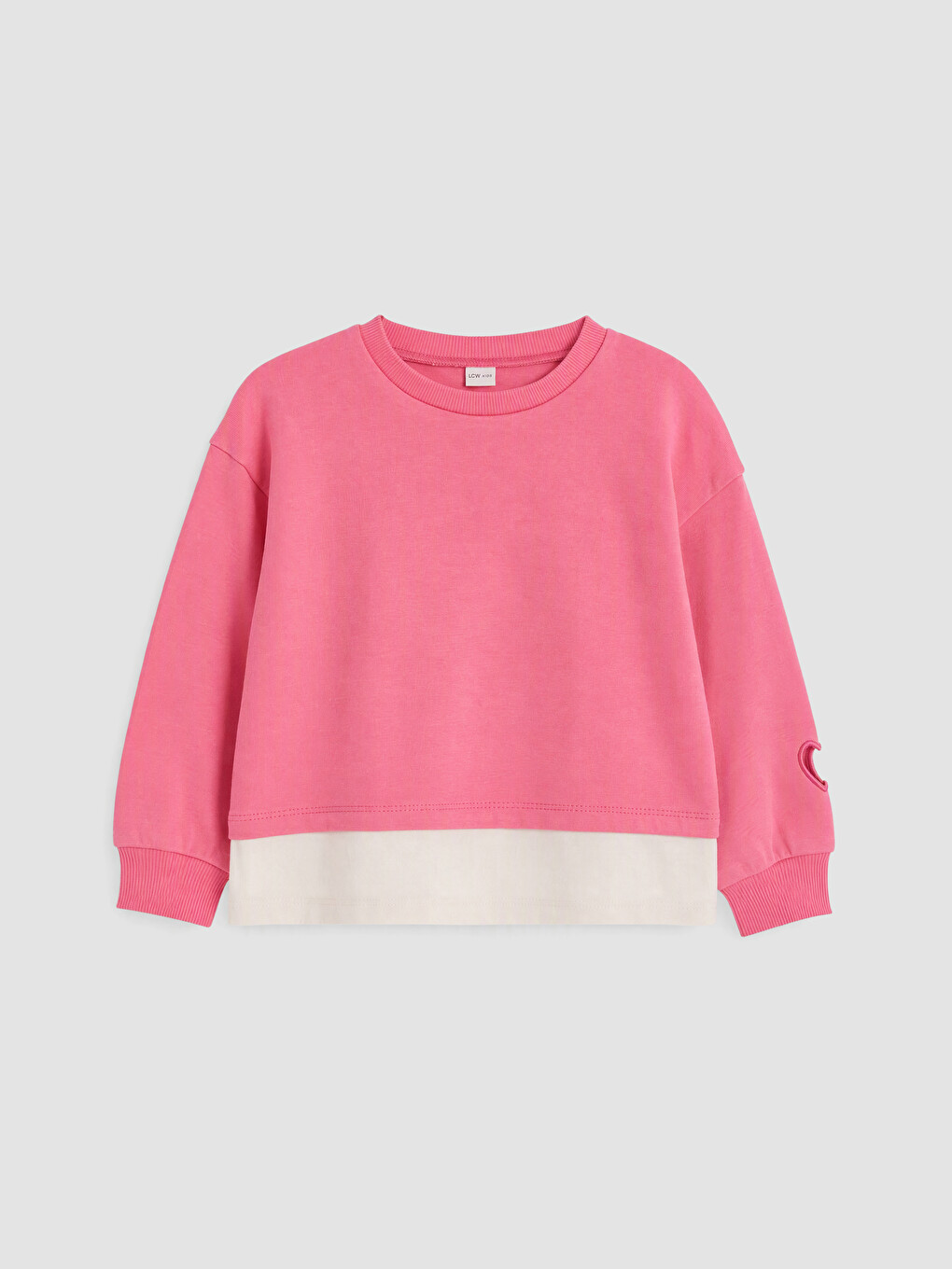 Crew Neck Embroidered Girls Sweatshirt