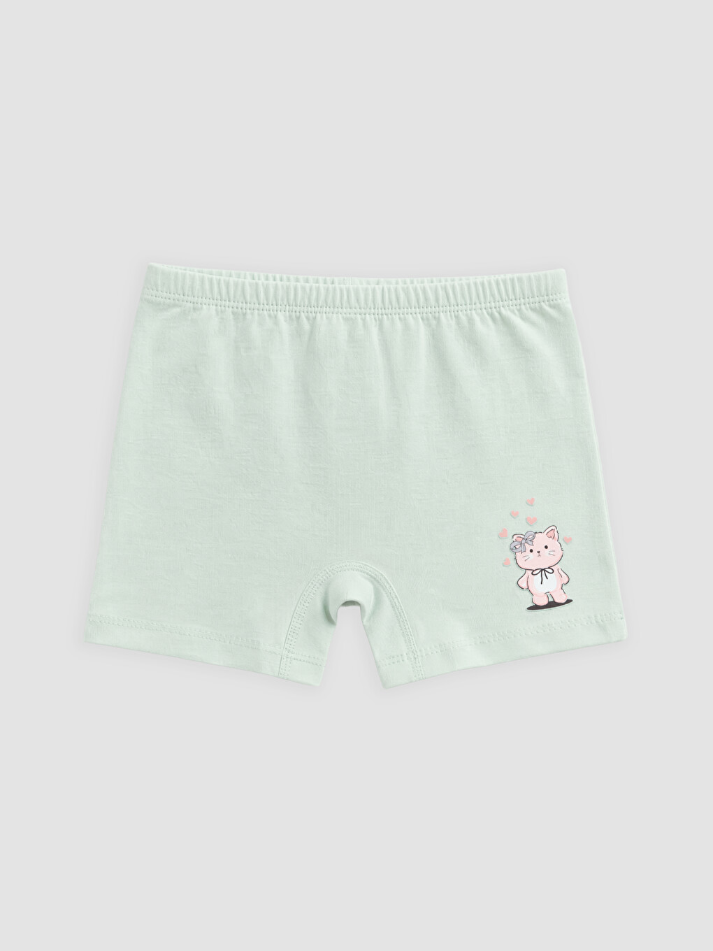 Mavi Pamuklu Baskılı Kız Çocuk Boxer