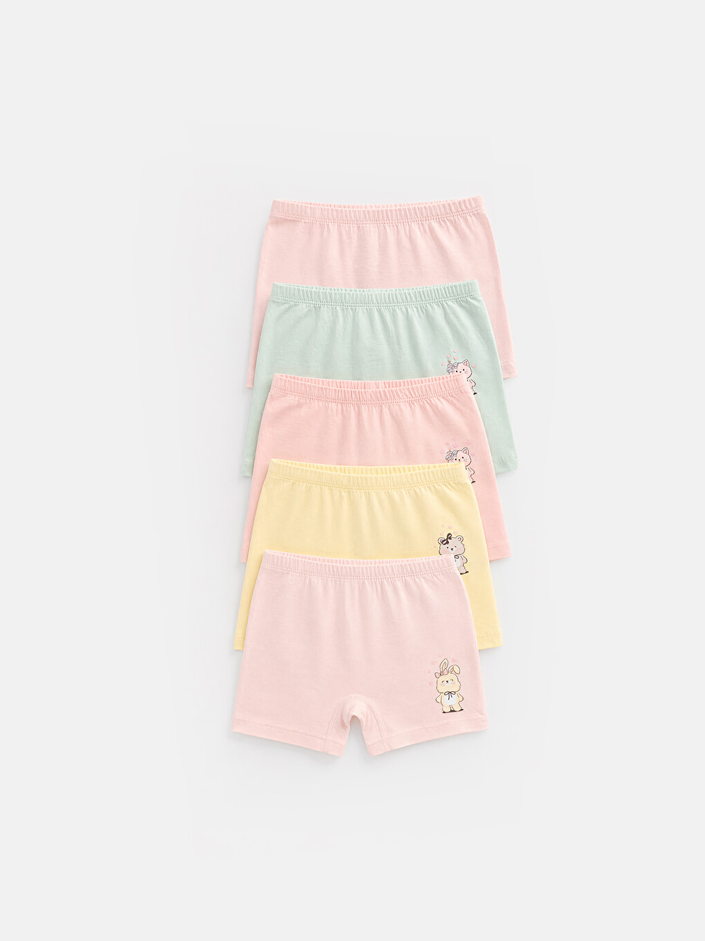 Pembe Baskılı Kız Çocuk Boxer 5'li