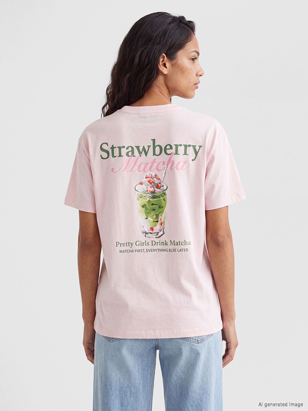 Printed %100 Cotton Women's T-shirt-3