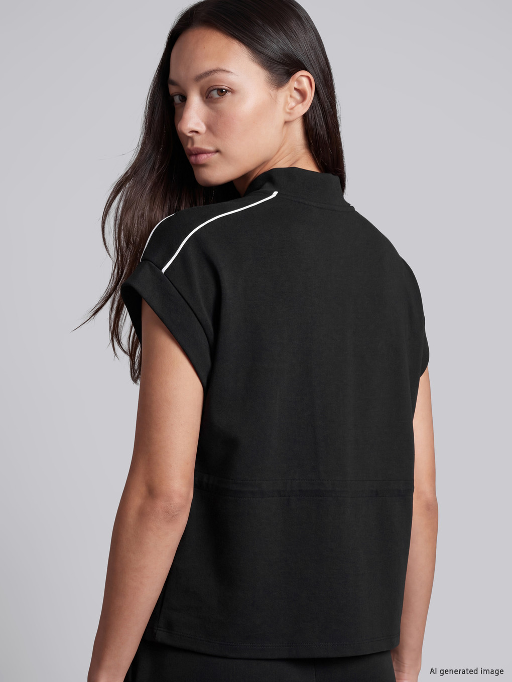 Siyah Oversize Soft Touch Kadın Yelek-2