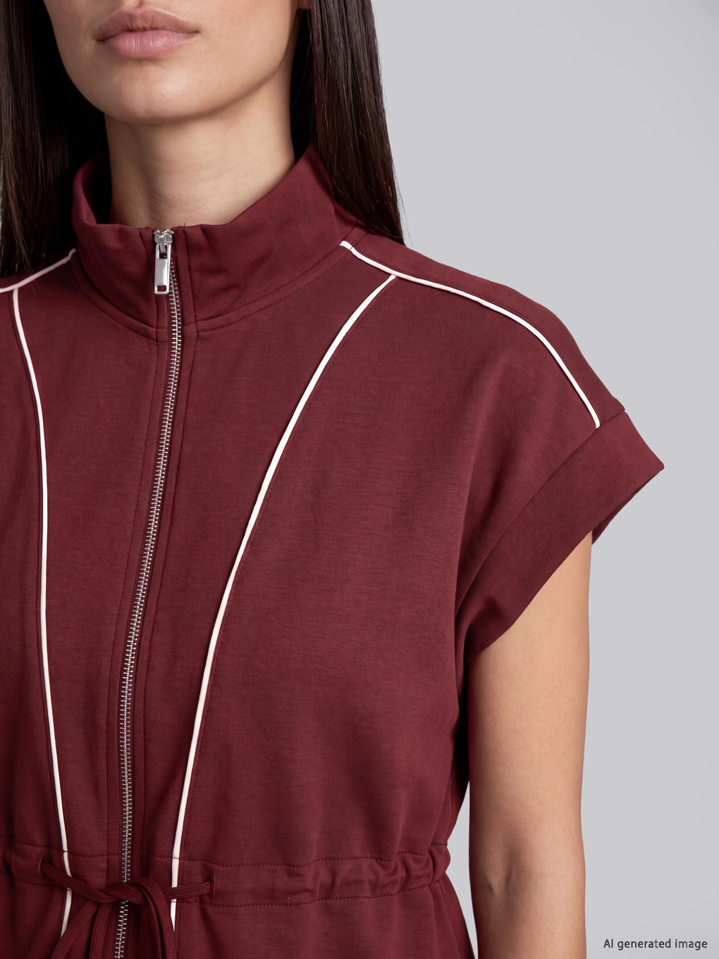 Bordo Oversize Soft Touch Kadın Yelek-2