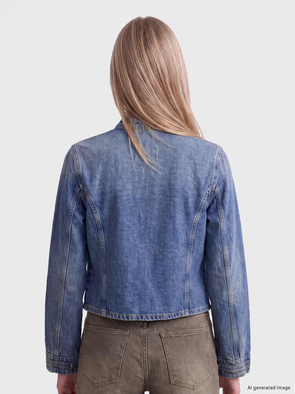 Embellished Buttoned Women's Jean Jacket-4