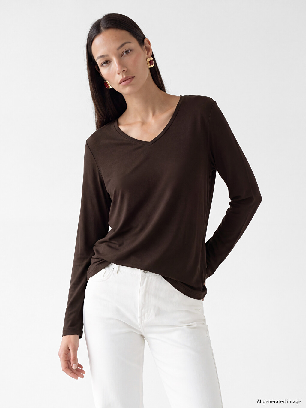 Woman Brown T-shirt