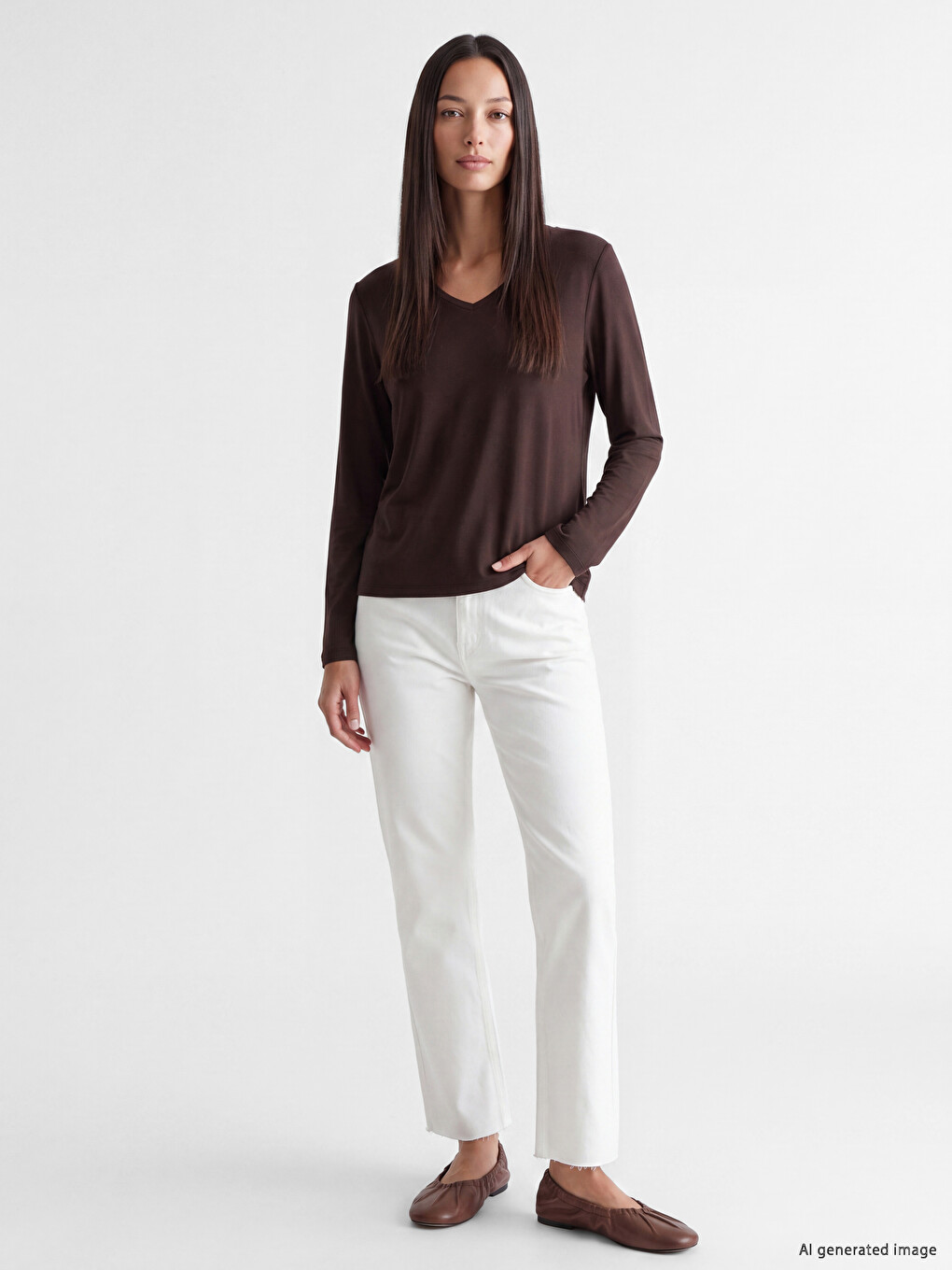Woman Brown T-shirt-1