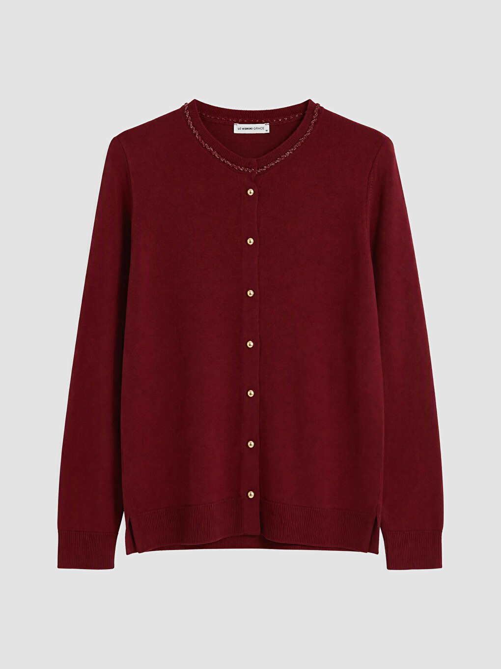 Crew Neck Embroidered Women's Knitwear Cardigan