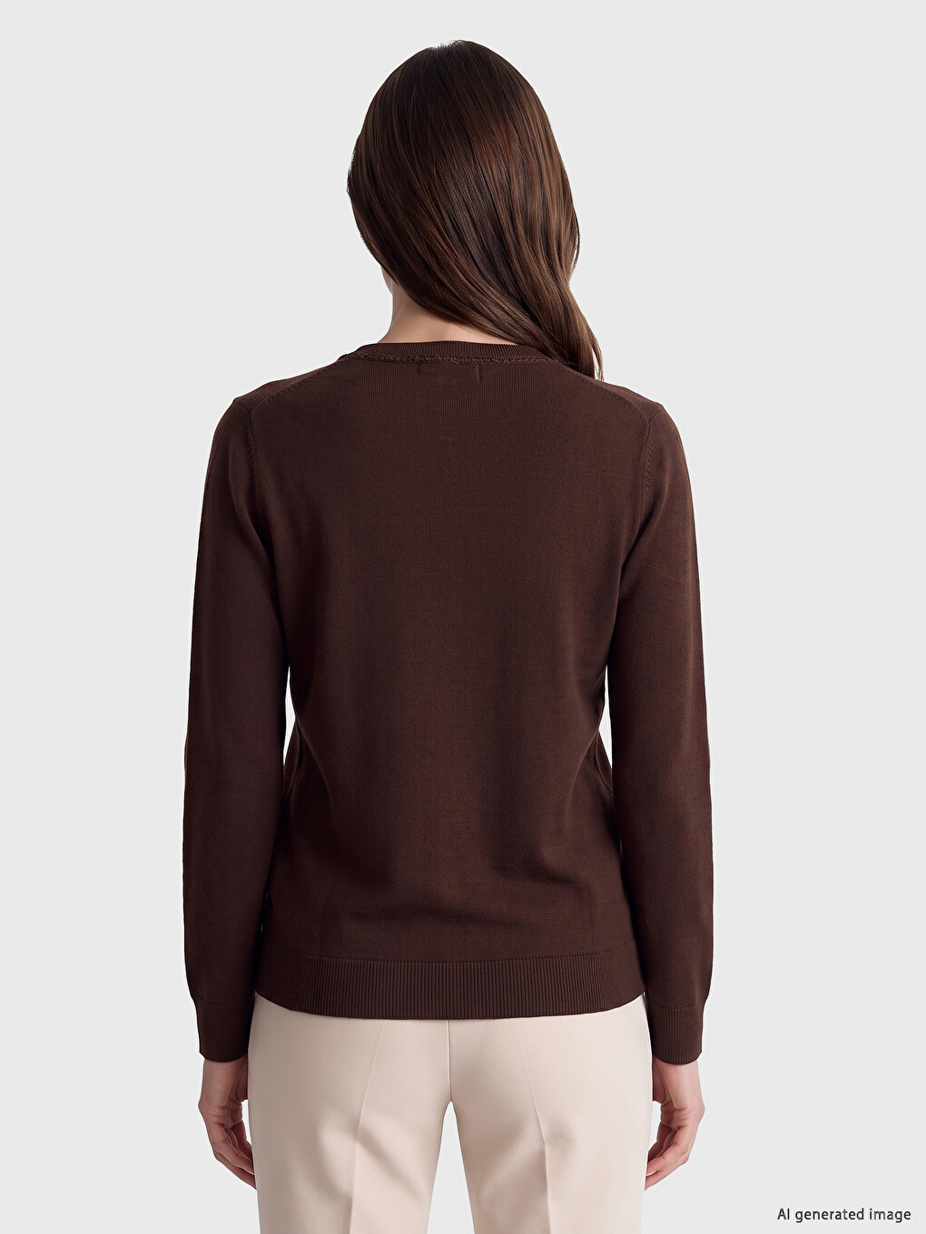 Cardigan Tricotat Brodat Cu Guler Rotund Pentru Femei-3