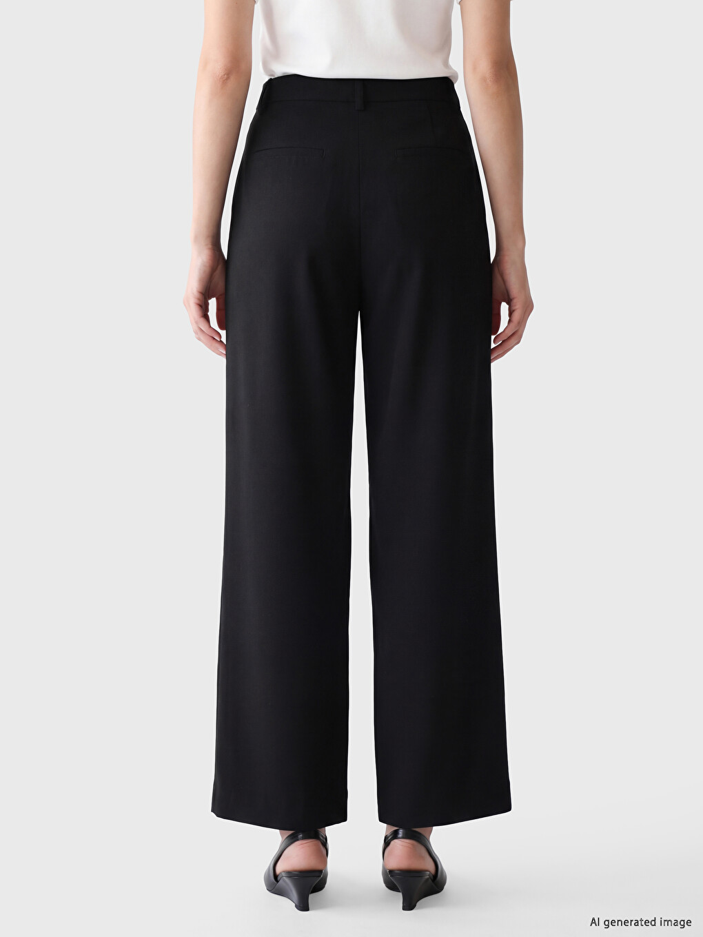High Waist Wide Leg Women's Trousers-4