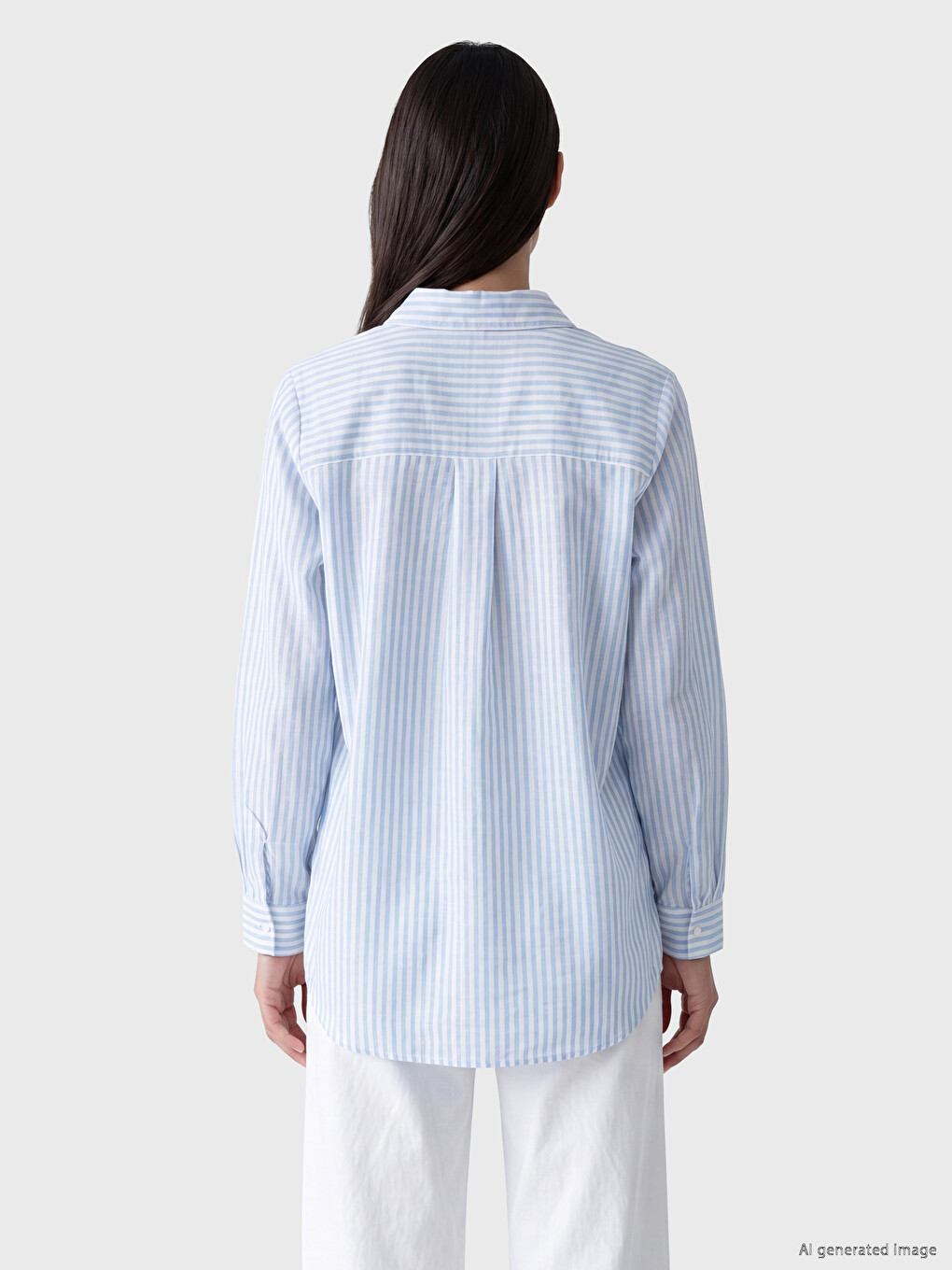 Striped Poplin Women's Shirt Tunic-3