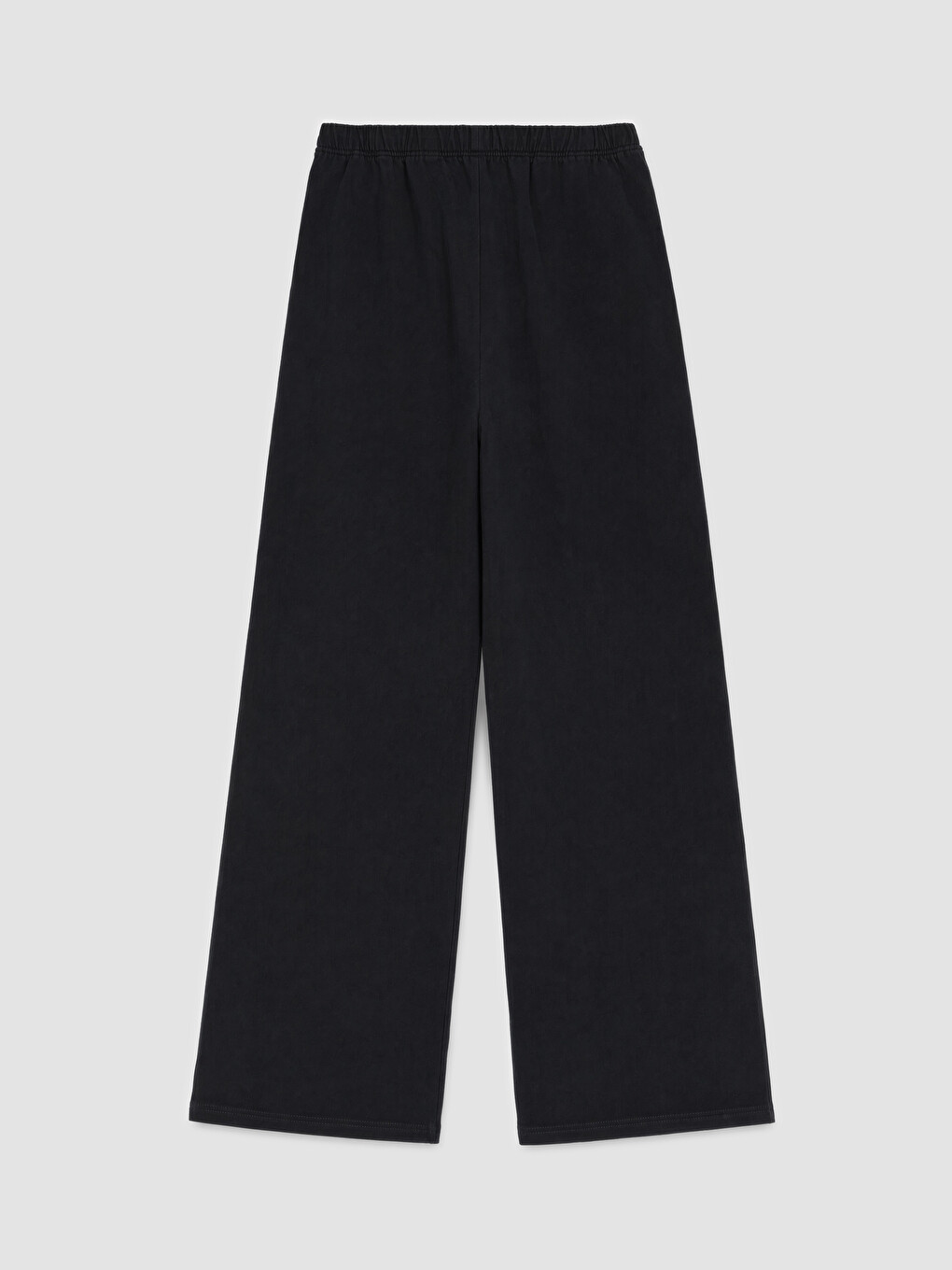 Siyah Beli Lastikli Wideleg Kadın Jean Pantolon-1