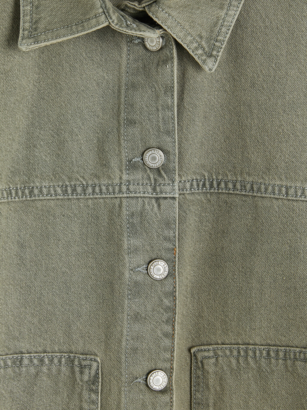 Woman Green Denim Jacket-2