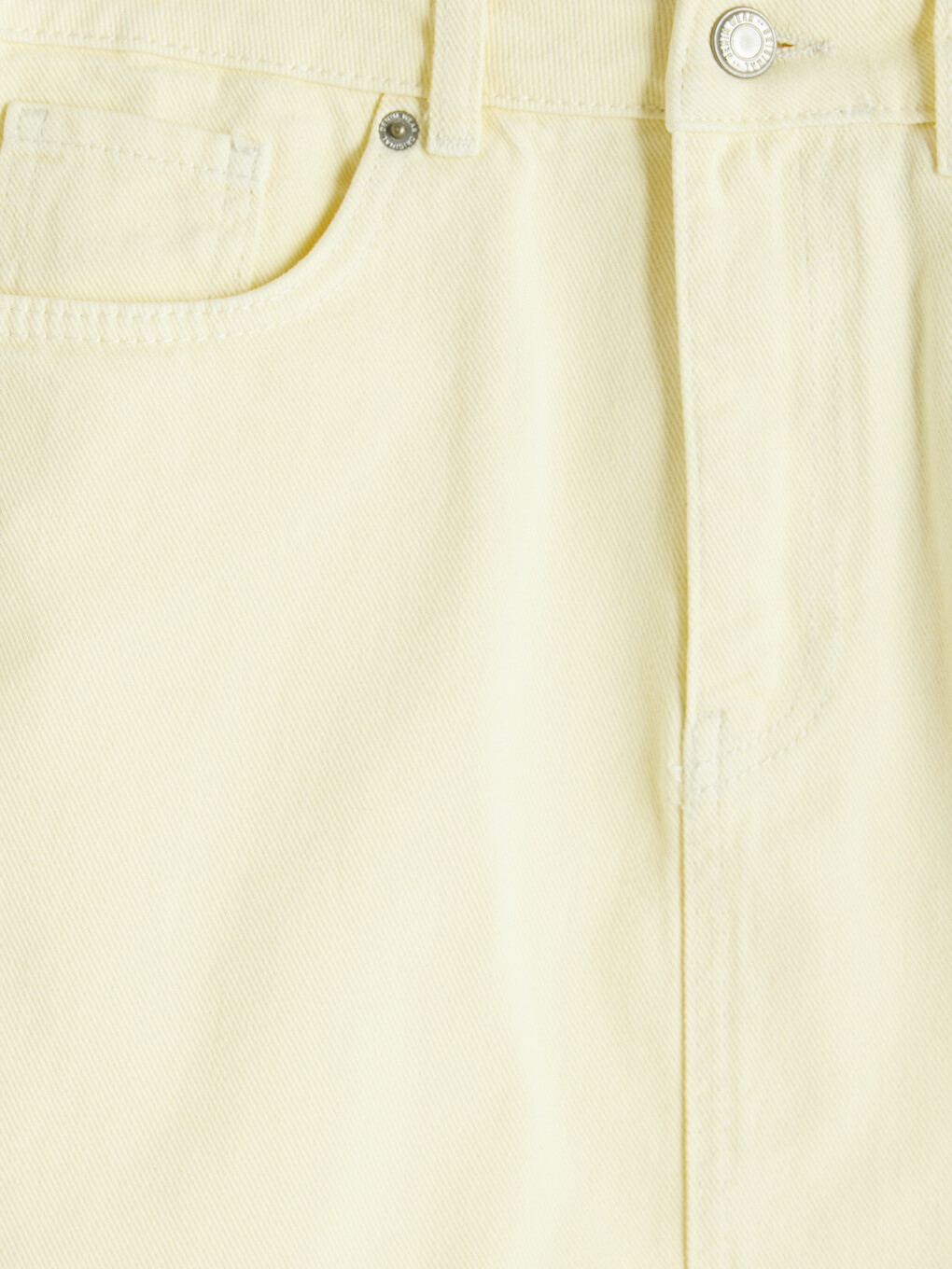 Sarı Regular Fit Mini Jean Etek-2