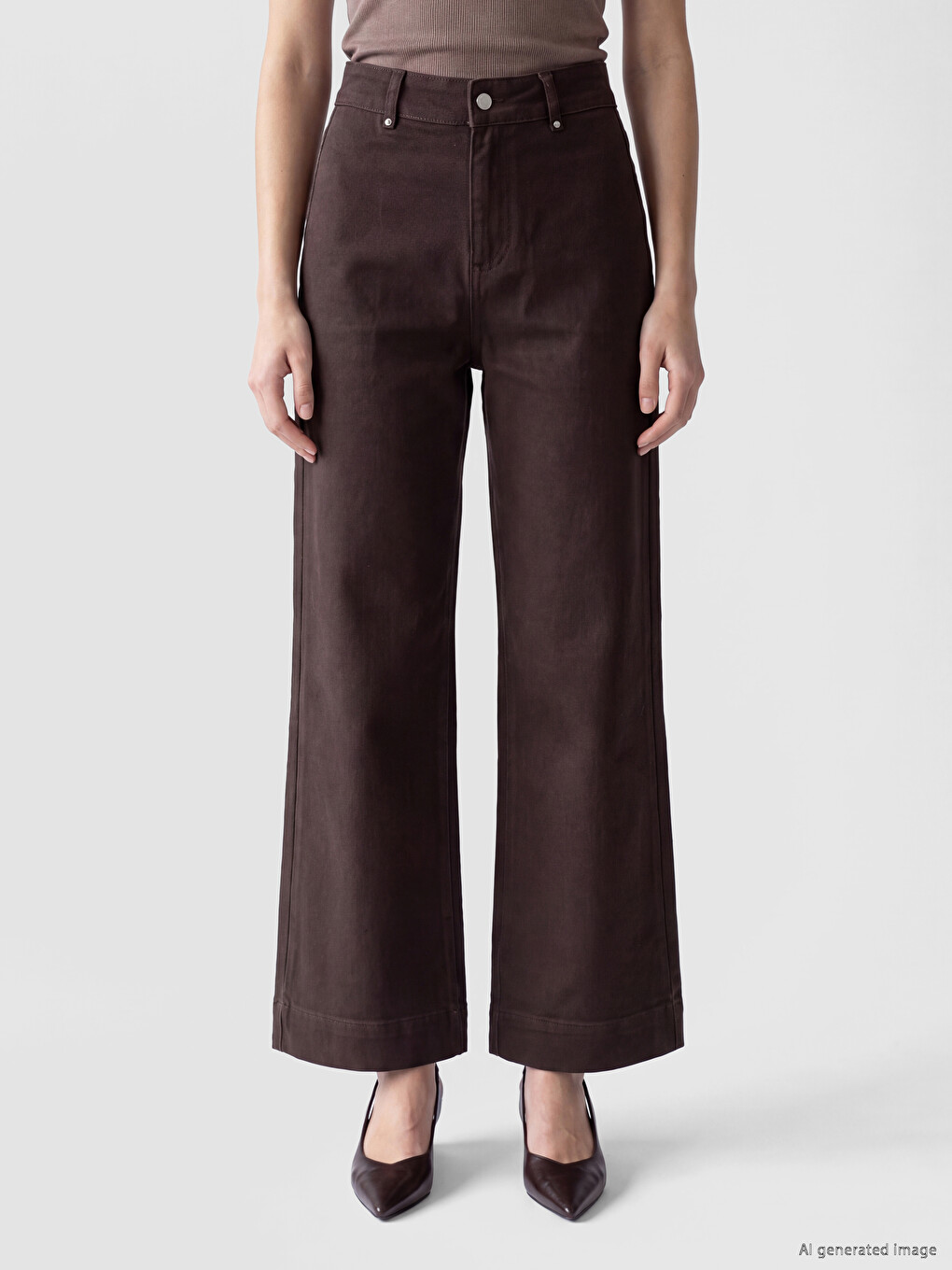 High Waist Wide Leg Women's Trousers-1