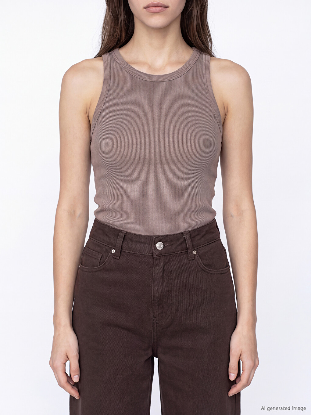 High Waist Wide Leg Women's Trousers-2