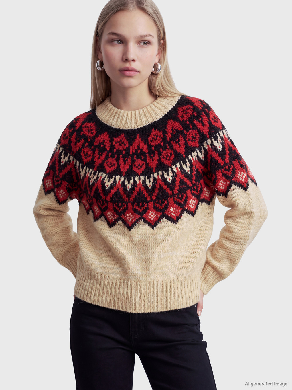 Patterned Women's Knitwear Sweater-1