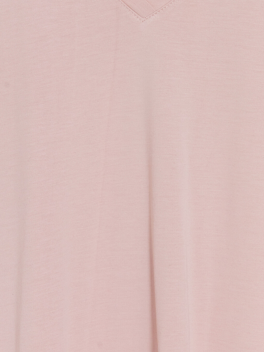 Pembe V Yaka Kadın Tişört-5