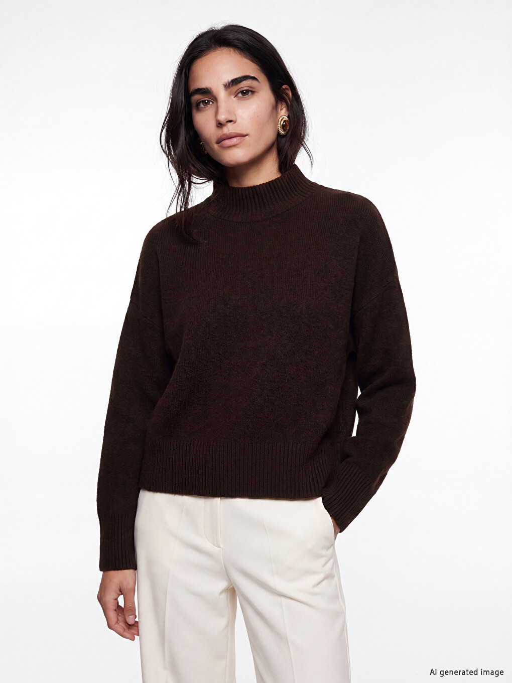 Mock Turtleneck Women's Knitwear Sweater