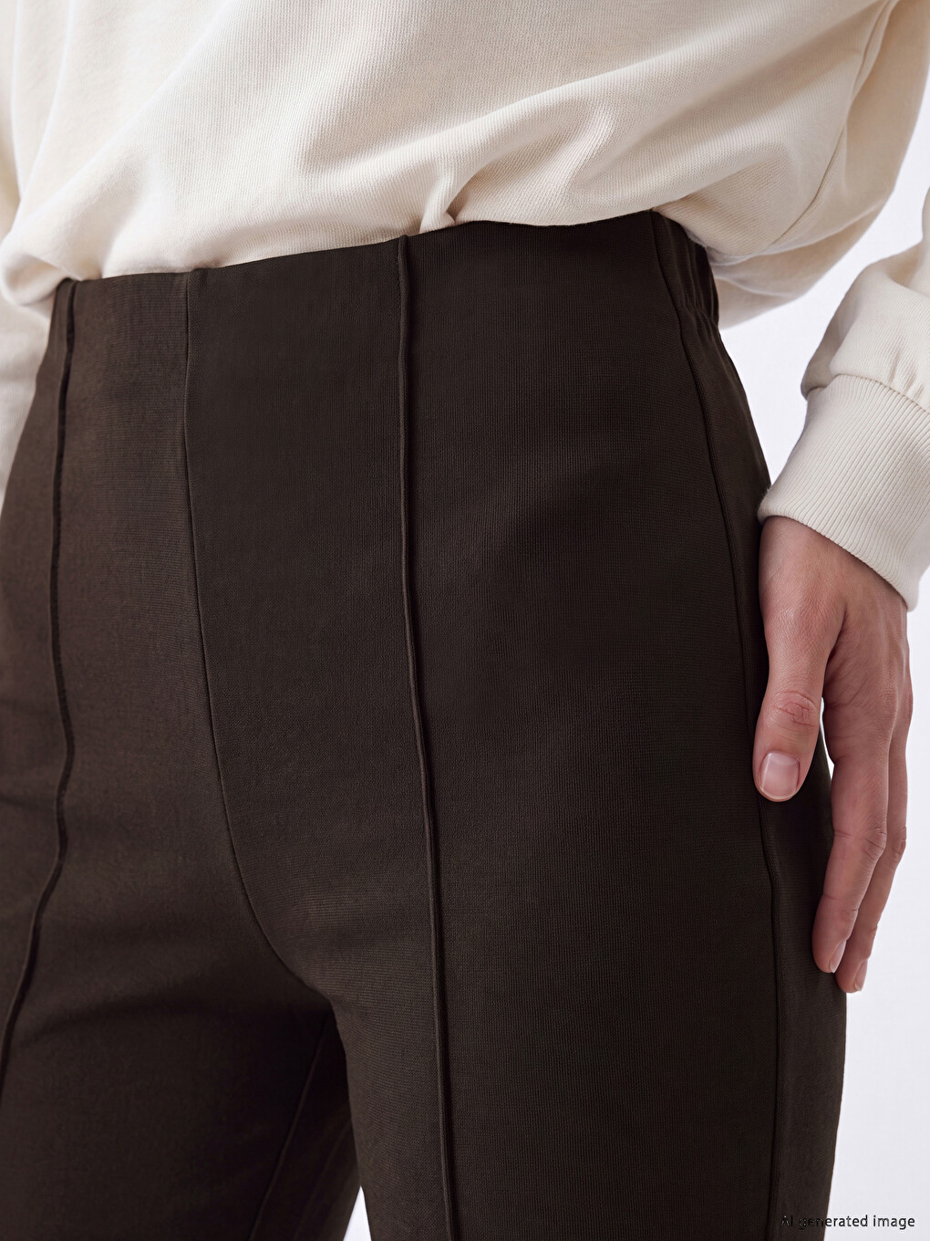 High Waisted Flare Women's Trousers-2