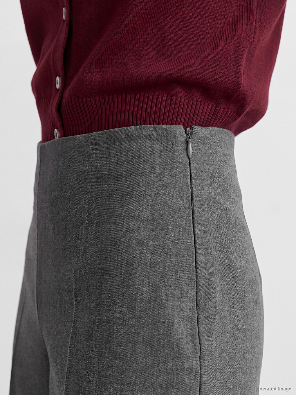 Woman Grey Tailored Trousers-2