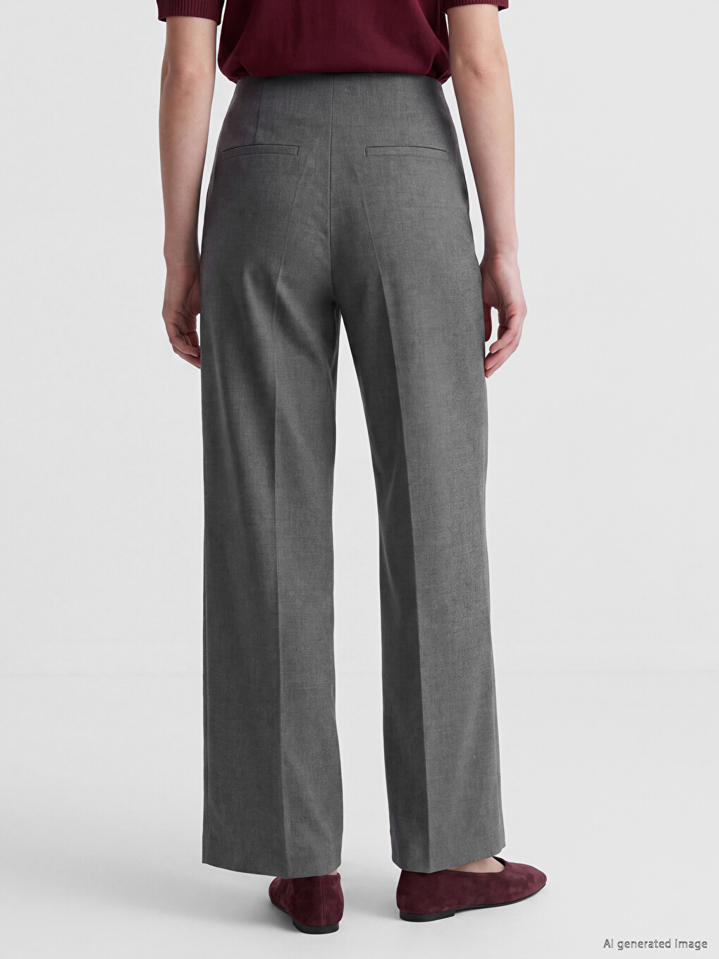 Woman Grey Tailored Trousers-3
